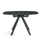 Uitschuifbare ronde tafel van gesinterd steen met marmerlook - Portico Viadurini