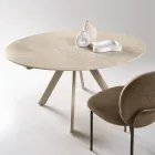 Uitschuifbare ronde tafel van gesinterd steen met marmerlook - Portico Viadurini