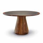Ronde tafel met massief houten top natuurlijke walnoot, Charles Viadurini