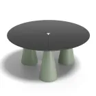 Ronde tafel voor binnen en buiten, verkrijgbaar in twee maten, gemaakt van HPL in Italië - Velario Viadurini