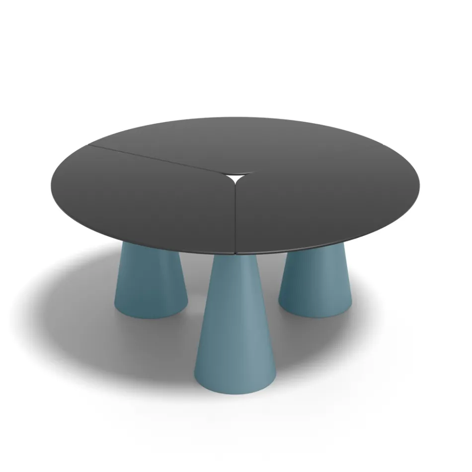 Ronde tafel voor binnen en buiten, verkrijgbaar in twee maten, gemaakt van HPL in Italië - Velario Viadurini