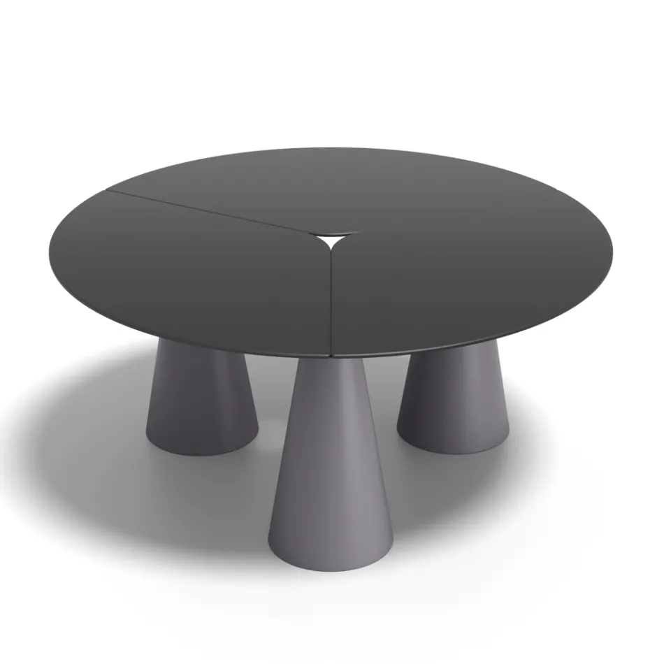 Ronde tafel voor binnen en buiten, verkrijgbaar in twee maten, gemaakt van HPL in Italië - Velario Viadurini