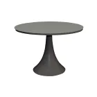 Ronde buitentafel van gepoedercoat aluminium en glas - Arcade Viadurini