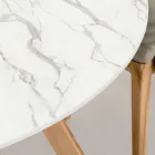 Ronde buitentafel in Calacatta Oro keramiek Made in Italy - Pegaso Viadurini