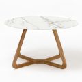 Ronde buitentafel in Calacatta goud keramiek Made in Italy - Pegaso