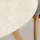 Ronde buitentafel in Chianca-keramiek van Ostuni Made in Italy - Pegaso Viadurini