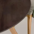 Ronde buitentafel van metaal Corten-keramiek Made in Italy - Pegaso Viadurini