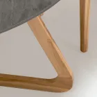 Ronde buitentafel in grijs steenkeramiek Made in Italy - Pegaso Viadurini