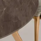 Ronde buitentafel in Pulpis bruin keramiek Made in Italy - Pegaso Viadurini