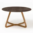 Ronde buitentafel in Pulpis bruin keramiek Made in Italy - Pegaso Viadurini