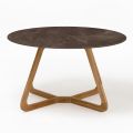 Ronde buitentafel in Pulpis bruin keramiek Made in Italy - Pegaso