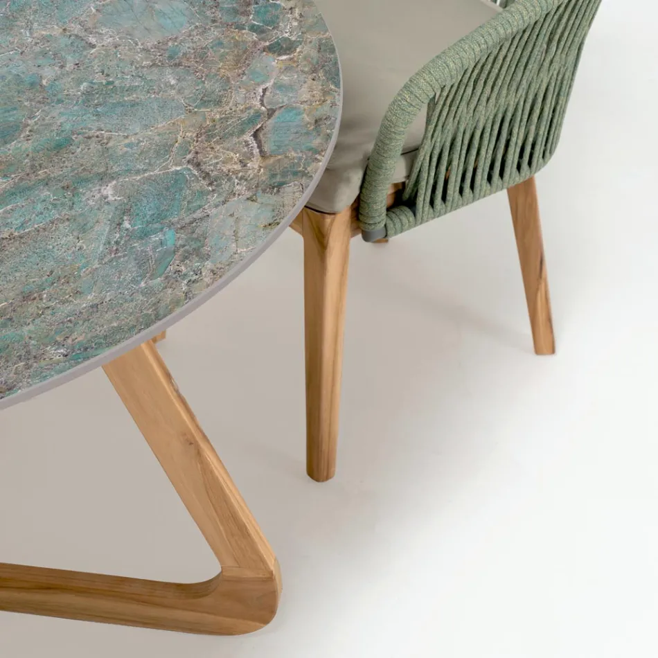 Ronde keramische buitentafel Santos Made in Italy - Pegaso Viadurini