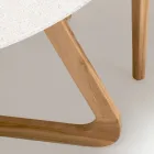 Ronde buitentafel in wit terrazzo keramiek Made in Italy - Pegaso Viadurini