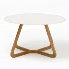 Ronde buitentafel in wit terrazzo keramiek Made in Italy - Pegaso Viadurini