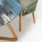 Ronde keramische buitentafel Thunderstorm Made in Italy - Pegaso Viadurini