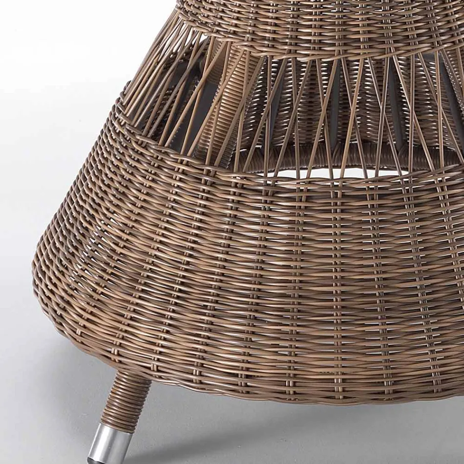 Ronde Tuintafel met 4 Fauteuils met Armleuningen - Gigi Viadurini