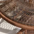 Ronde Tuintafel met 4 Fauteuils met Armleuningen - Gigi Viadurini