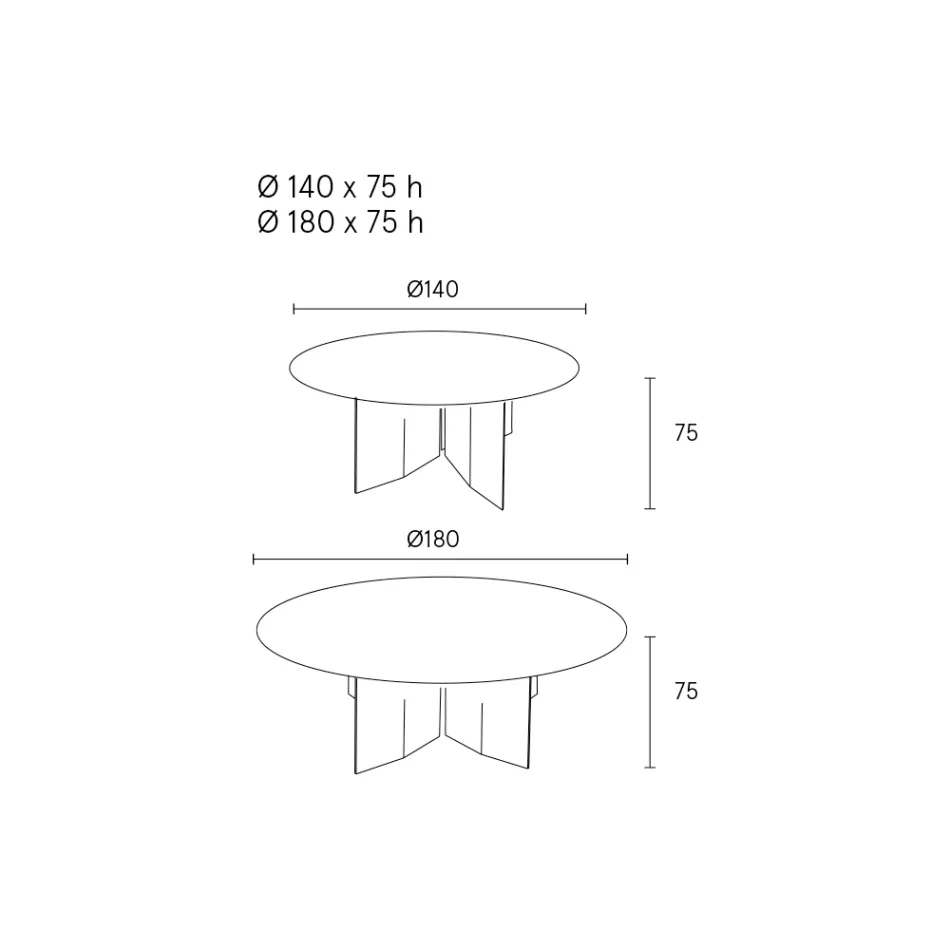 Ronde eettafel van essenhoutfineer - Libra Viadurini