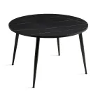 Ronde tafel voor zes personen met MDF-blad en metalen onderstel - Croma Viadurini