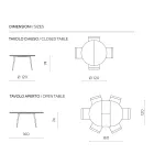 Ronde tafel voor zes personen met MDF-blad en metalen onderstel - Croma Viadurini