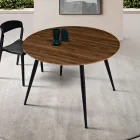 Ronde tafel voor zes personen met MDF-blad en metalen onderstel - Croma Viadurini