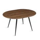 Ronde tafel voor zes personen met MDF-blad en metalen onderstel - Croma Viadurini