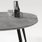 Ronde tafel voor zes personen met MDF-blad en metalen onderstel - Croma Viadurini