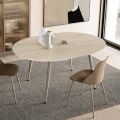 Ronde tafel voor zes personen met MDF-blad en metalen onderstel - Croma