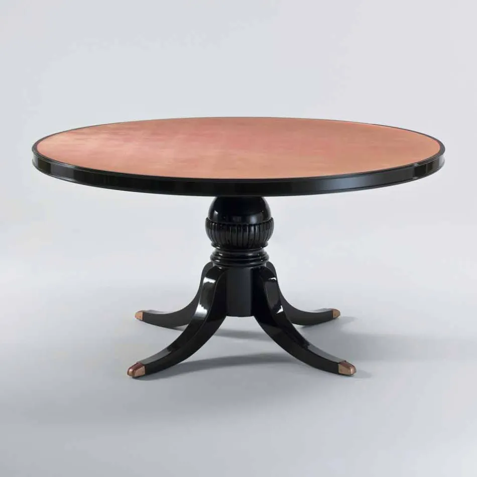Rond klassiek design in gepolijst mahoniehouten tafel, 150cm diameter, Akim Viadurini