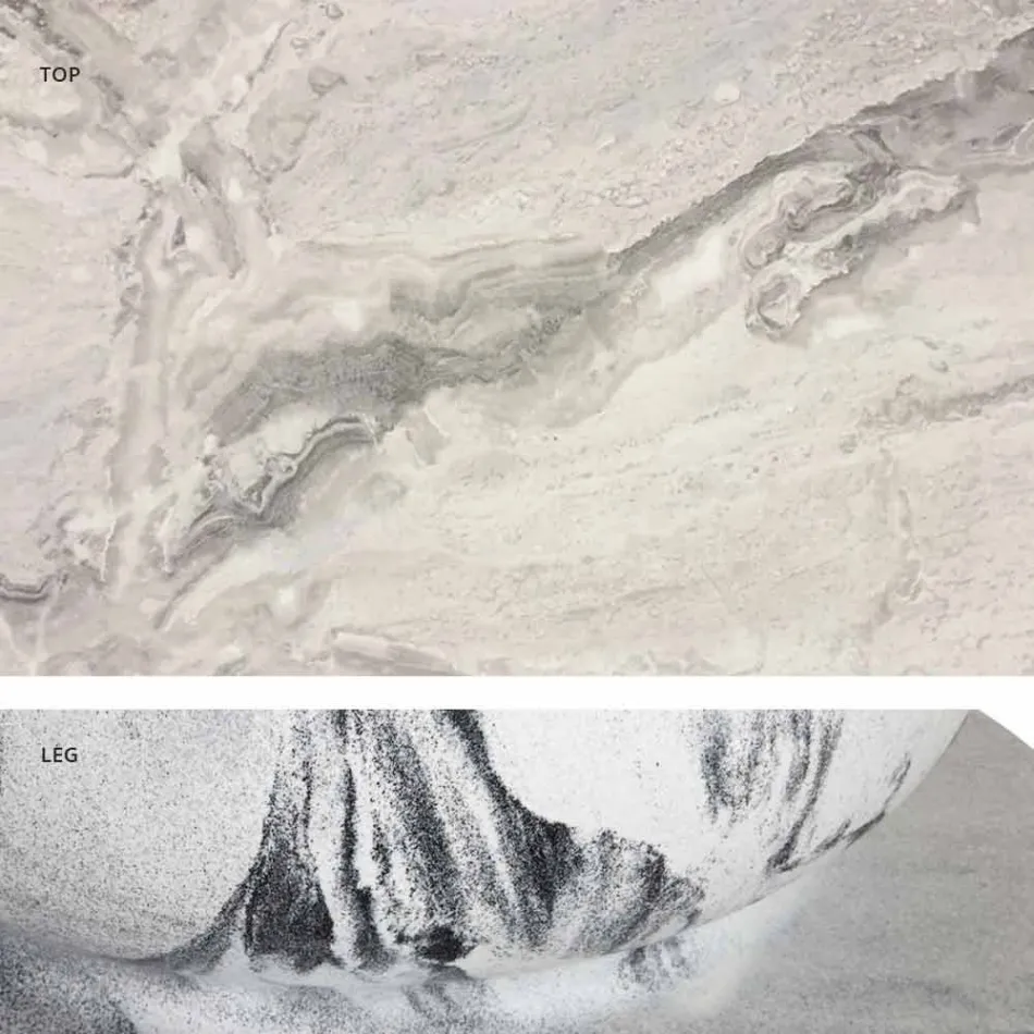 Klassiek design ronde tafel, Ø140 en HPL top - negentiende eeuw door Slide Viadurini