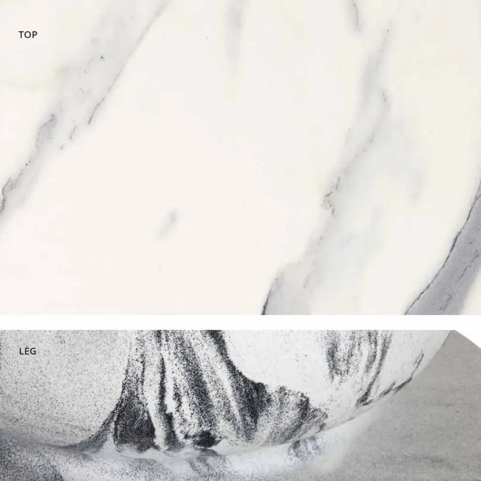 Klassiek design ronde tafel, Ø140 en HPL top - negentiende eeuw door Slide Viadurini