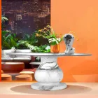 Klassiek design ronde tafel, Ø140 en HPL top - negentiende eeuw door Slide Viadurini