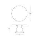Klassiek design ronde tafel, Ø140 en HPL top - negentiende eeuw door Slide Viadurini