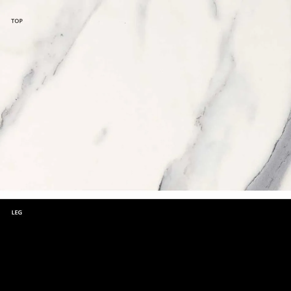 Klassiek design ronde tafel, Ø140 en HPL top - negentiende eeuw door Slide Viadurini