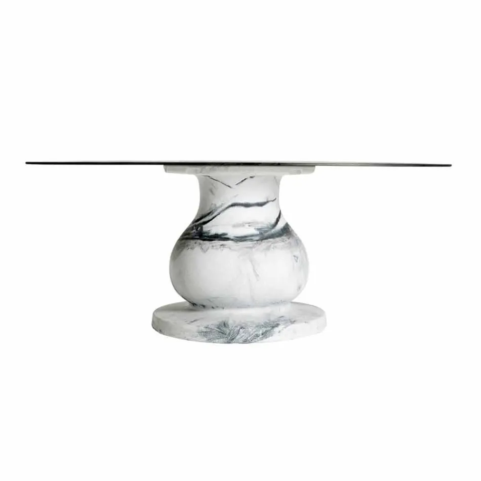 Klassiek design ronde tafel, Ø140 en HPL top - negentiende eeuw door Slide Viadurini