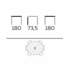 Ronde designtafel van glas en geolied essenhout Made in Italy - Madame Viadurini