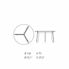 Moderne design ronde tafel in staal en gekleurd gelakt MDF - Aronte Viadurini