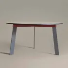Moderne design ronde tafel in staal en gekleurd gelakt MDF - Aronte Viadurini