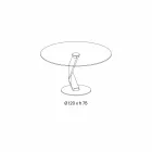 Ronde tafel van modern design in extra helder glas gemaakt in Italië - Akka Viadurini