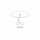 Ronde tafel van modern design in extra helder glas gemaakt in Italië - Akka Viadurini