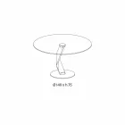 Ronde tafel van modern design in extra helder glas gemaakt in Italië - Akka Viadurini