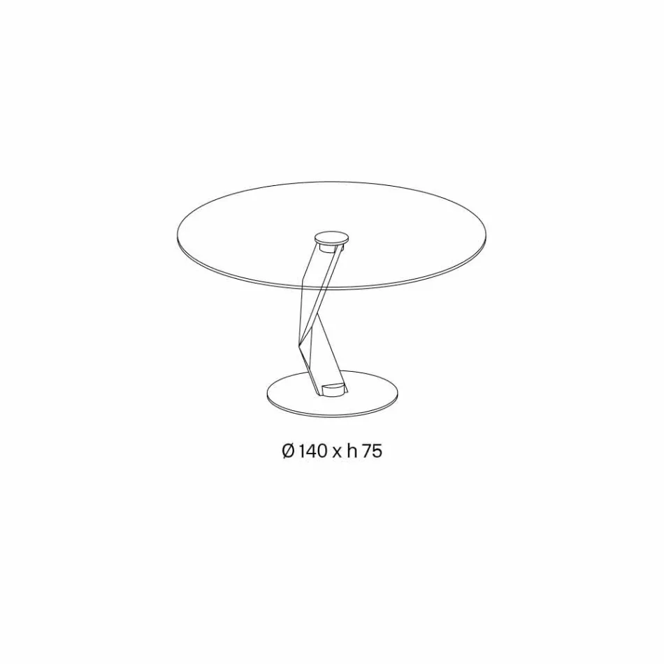 Ronde tafel van modern design in extra helder glas gemaakt in Italië - Akka Viadurini