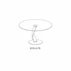 Ronde tafel van modern design in extra helder glas gemaakt in Italië - Akka Viadurini