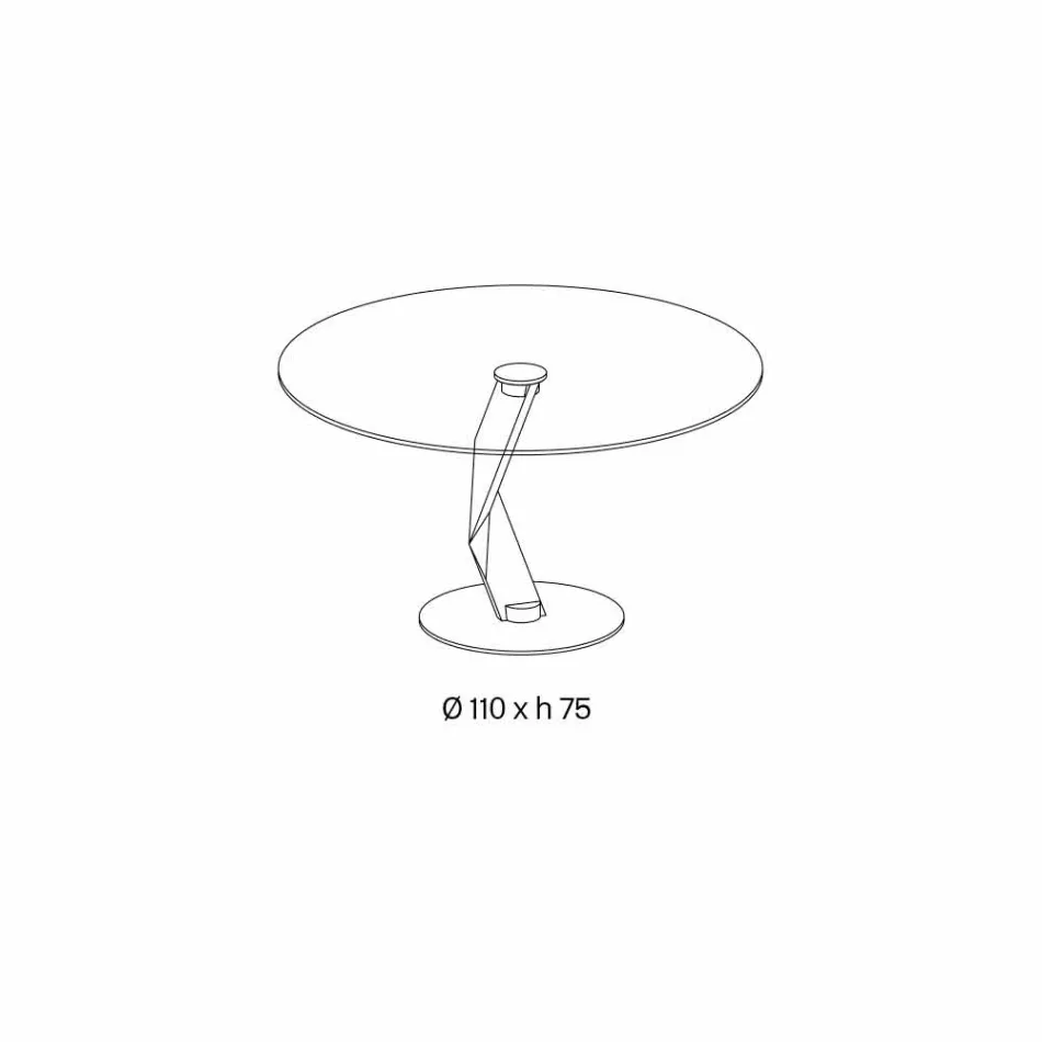 Ronde tafel van modern design in extra helder glas gemaakt in Italië - Akka Viadurini