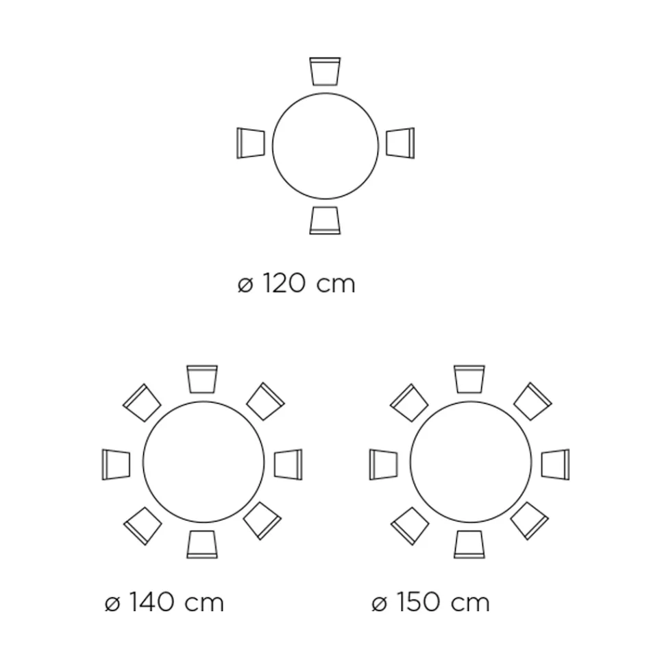 Vaste ronde tafel met keramisch blad Made in Italy - Schaar Viadurini