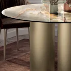 Vaste ronde tafel met keramisch blad Made in Italy - Schaar Viadurini