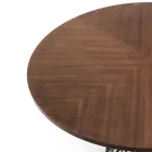 Ronde tafel in metaal en gefineerd MDF - Lanthaan Viadurini