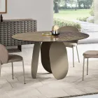 Ronde tafel van gehamerd glas met verzilverde achterkant, gemaakt in Italië - Almo Viadurini
