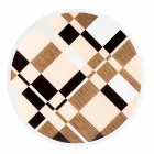 Modeno Ronde tafel met glazen blad en Ozzy houtinleg Viadurini