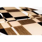 Modeno Ronde tafel met glazen blad en Ozzy houtinleg Viadurini